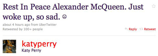 Illustration for article titled Celebs Mourn Alexander McQueen On Twitter